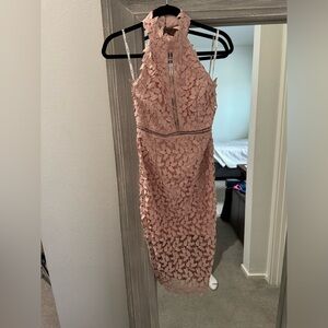 Bardot eyelet dress pink
